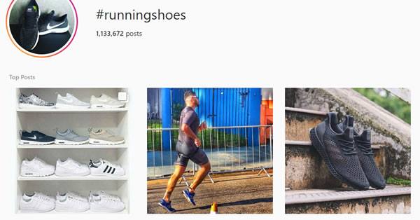 Running Shoes Instagram screen