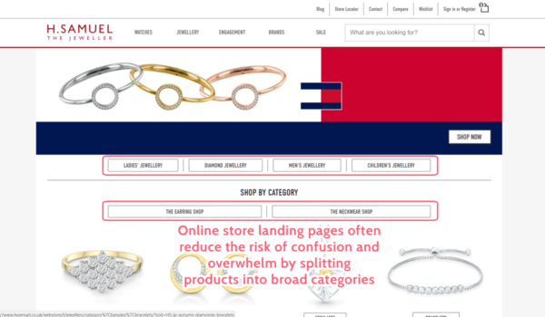 HSamuel landing page