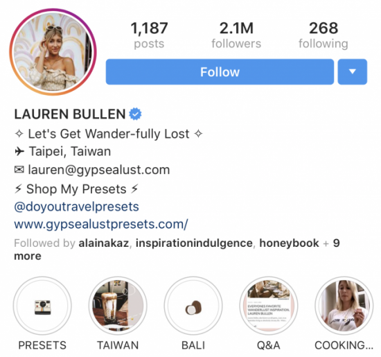 Instagram-micro-influencer-lauren-bullen-example