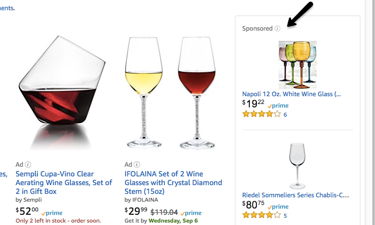Product display ads on Amazon