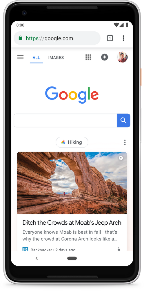 Google Discover Homepage