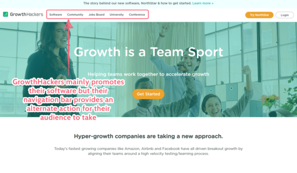 growthhackers landing page