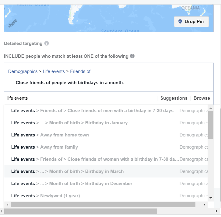 google life-event targeting