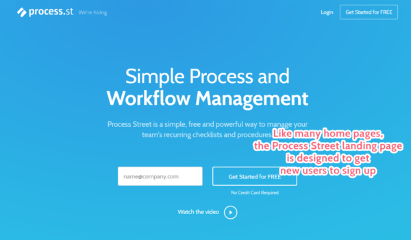 process street landing page