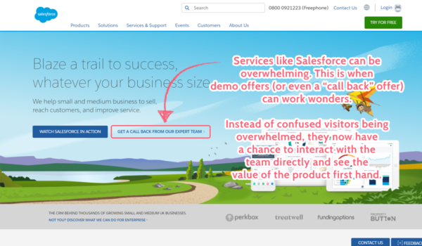 salesforce landing page