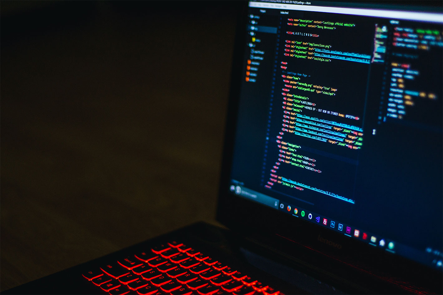 Image of a screen displaying CSS and HTML code
