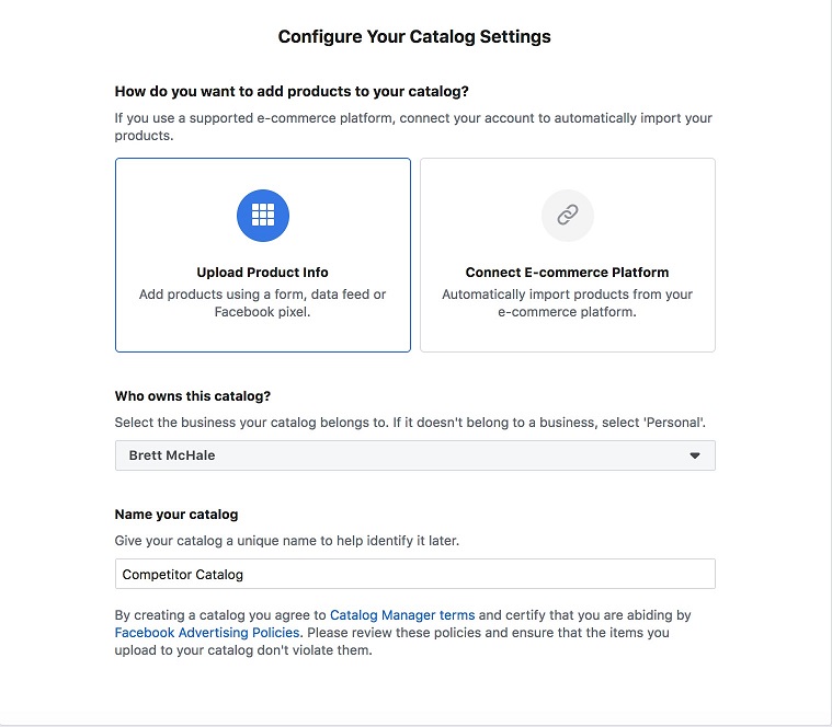 Facebook ad transparency ecommerce strategy catalog settings