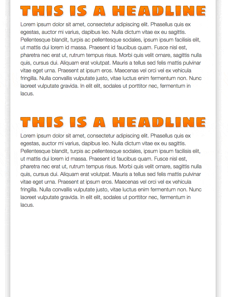 Image of simple versus stacked headline
