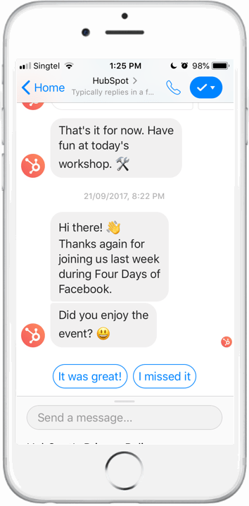 Messenger conversation screenshot