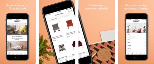 The designer-centric furniture company, Made, offers its own shopping app for smartphones. The phone-specific features - such as the ability to add wishlists - are also great connection points for a loyalty program.