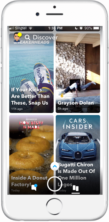 Snapchat discover screenshot