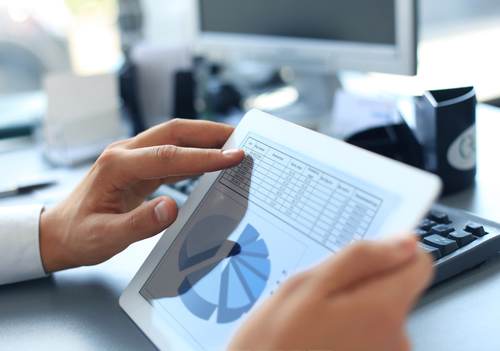 Business Person Analyzing IT Spending Statistics