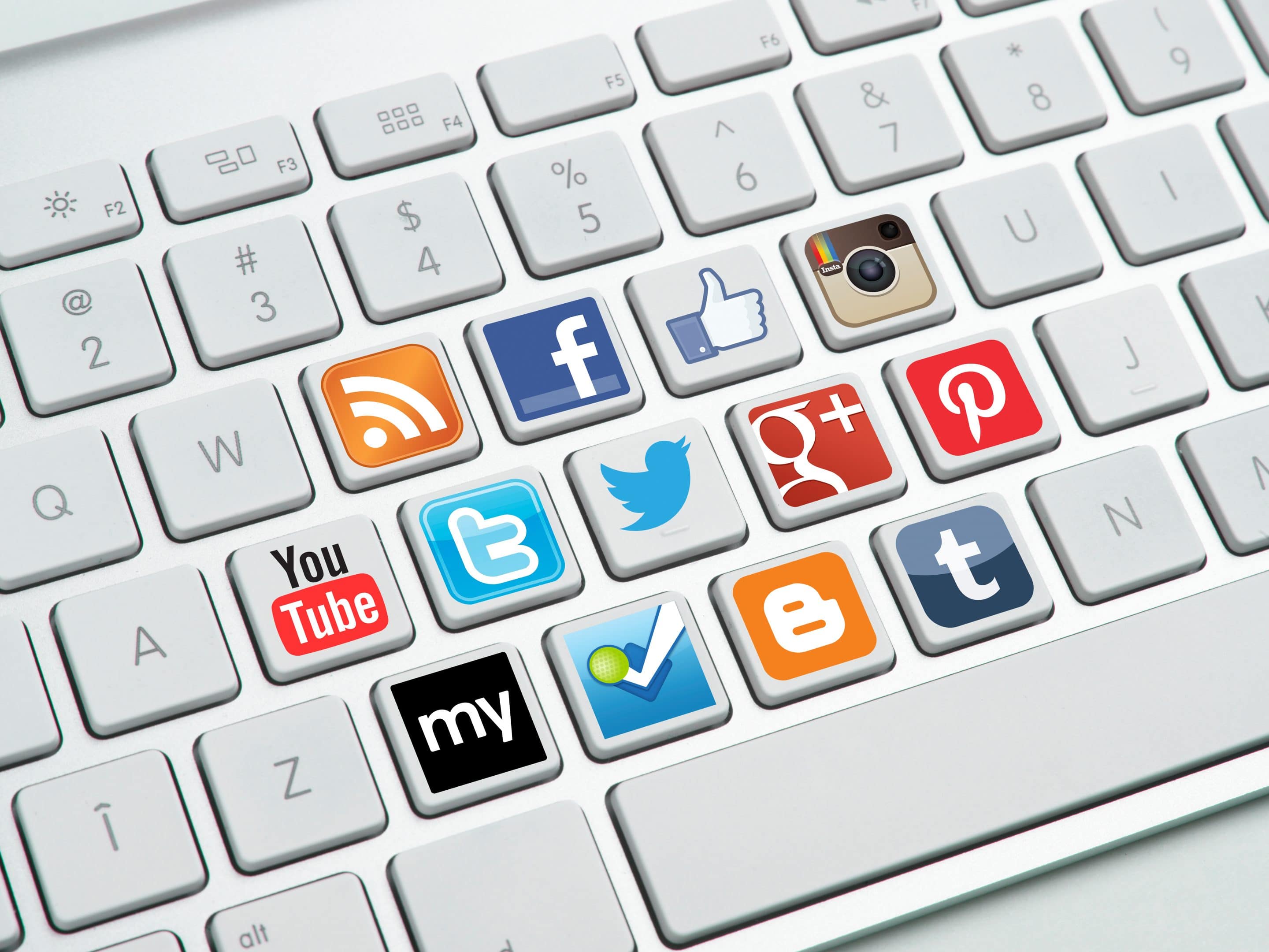 Social media buttons on keyboard