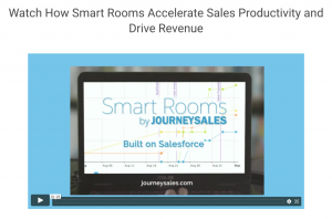 Splash screen with link to video produced for Journey Sales Smart Rooms by Technology Business Video