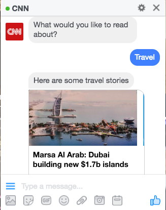 CNN facebook messenger bot marketing