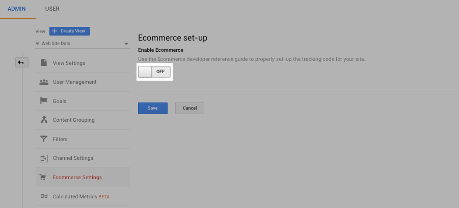 setting up eCommerce analytics tracking for shopify