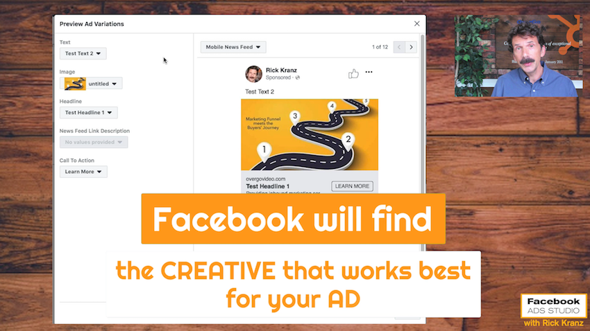facebook willl find creative that works best