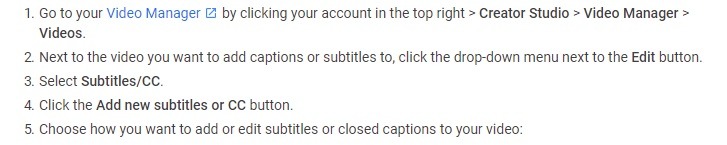 how add close captions to videos