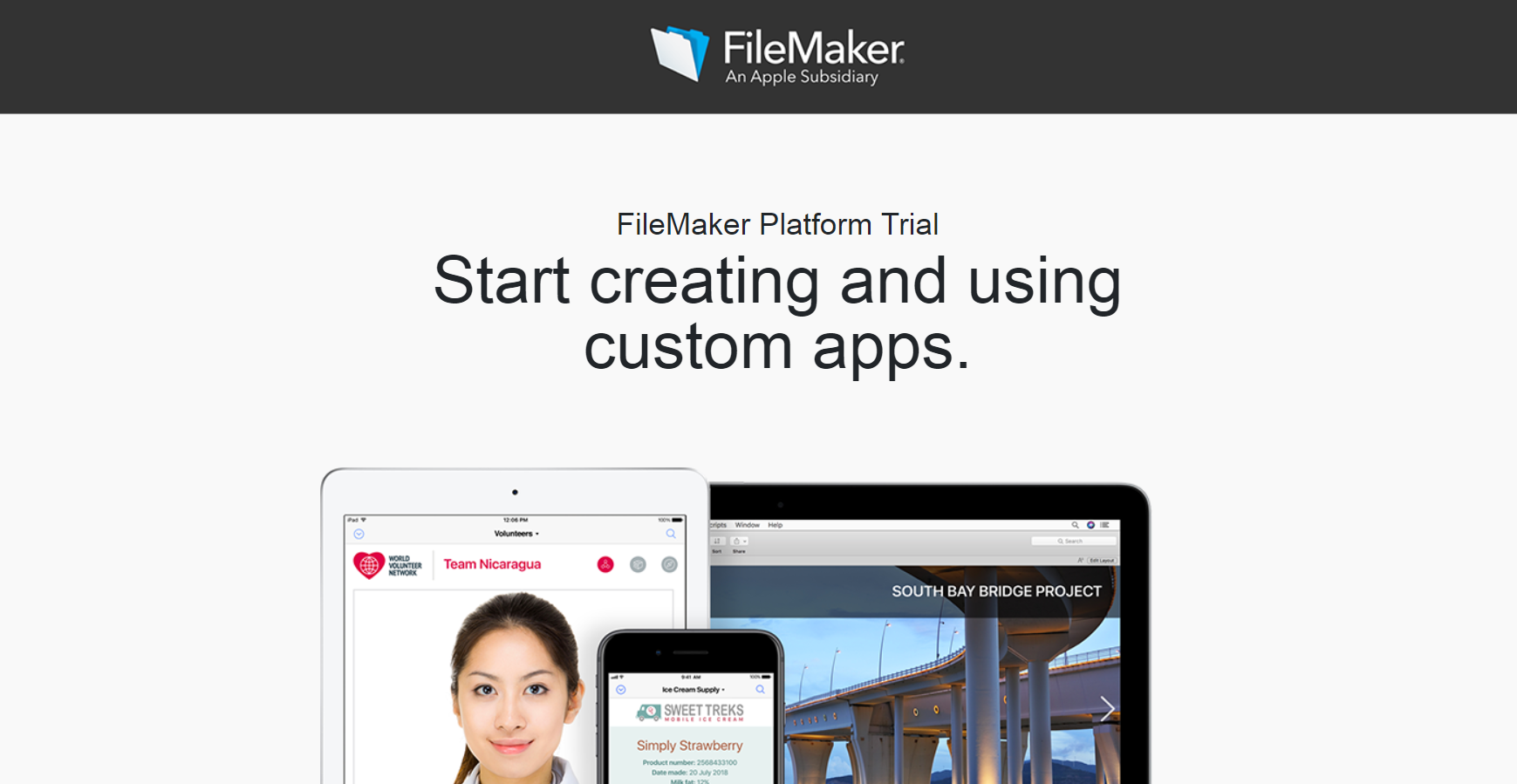filemaker trial thank you page