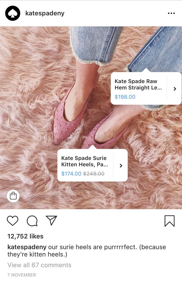 Instagram Trends 2019 - Instagram Product Tagging (Kate Spade) - Sked Social