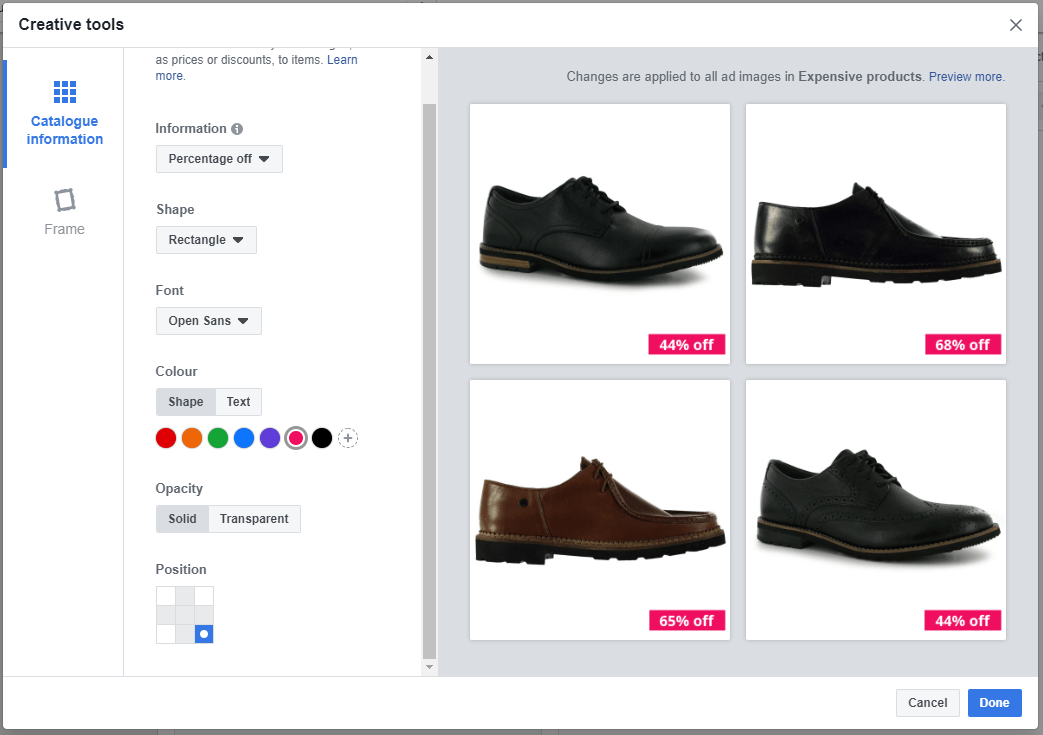 Customising product feed information