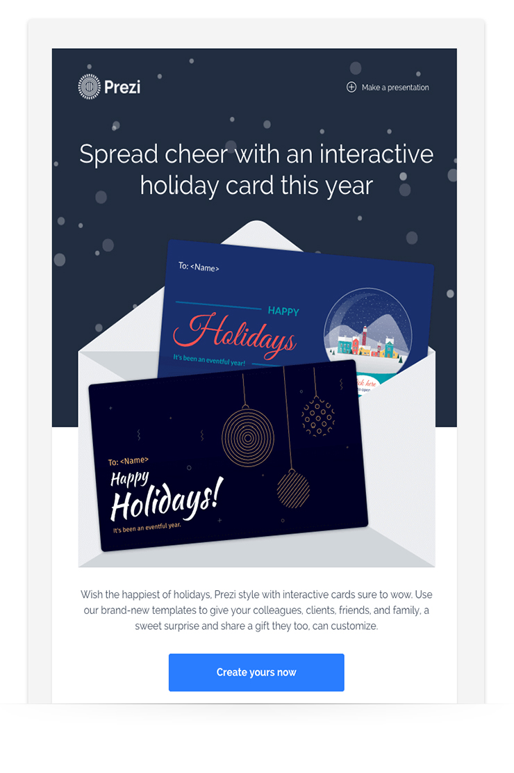 holiday email design example