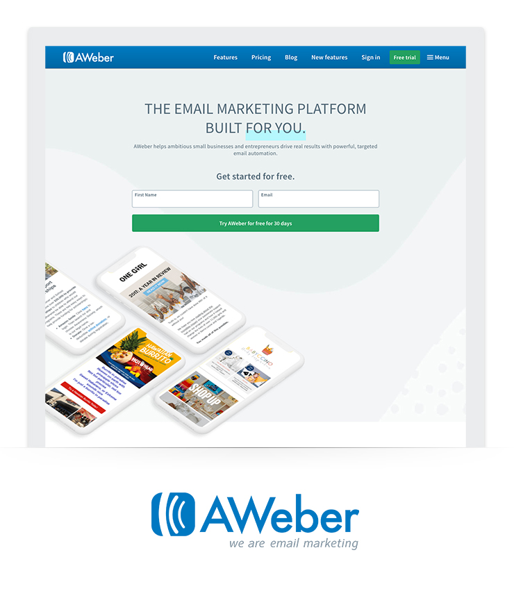 AWeber home page