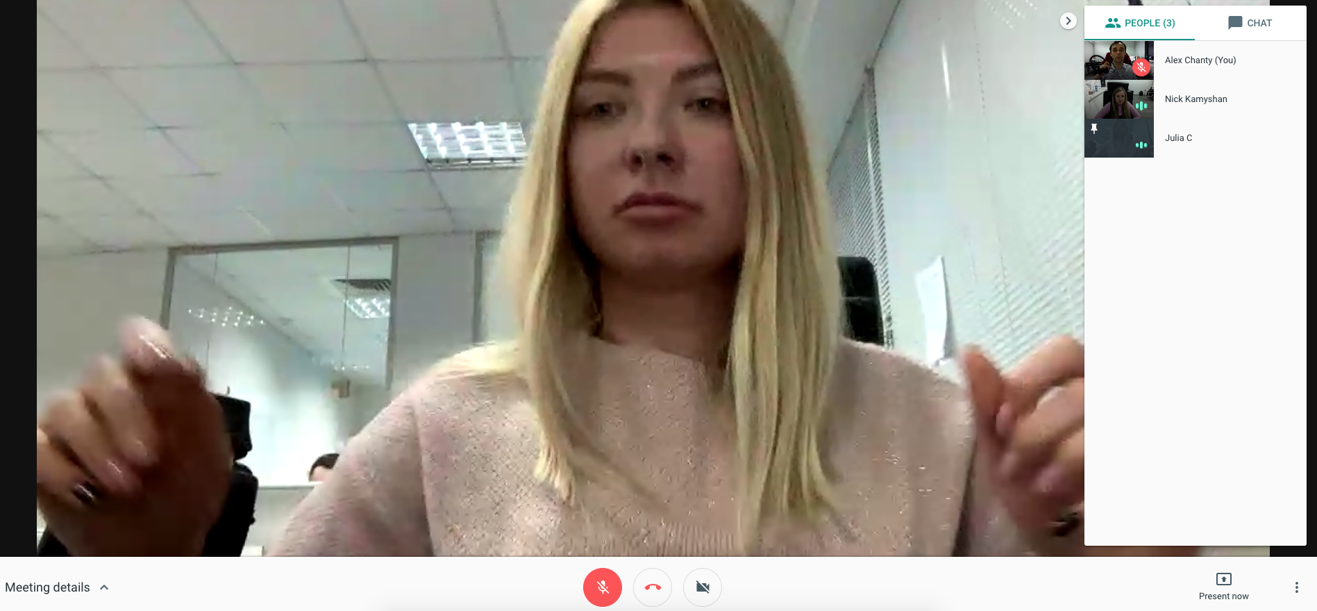 Chanty team is testing video calls in Hangouts Chat