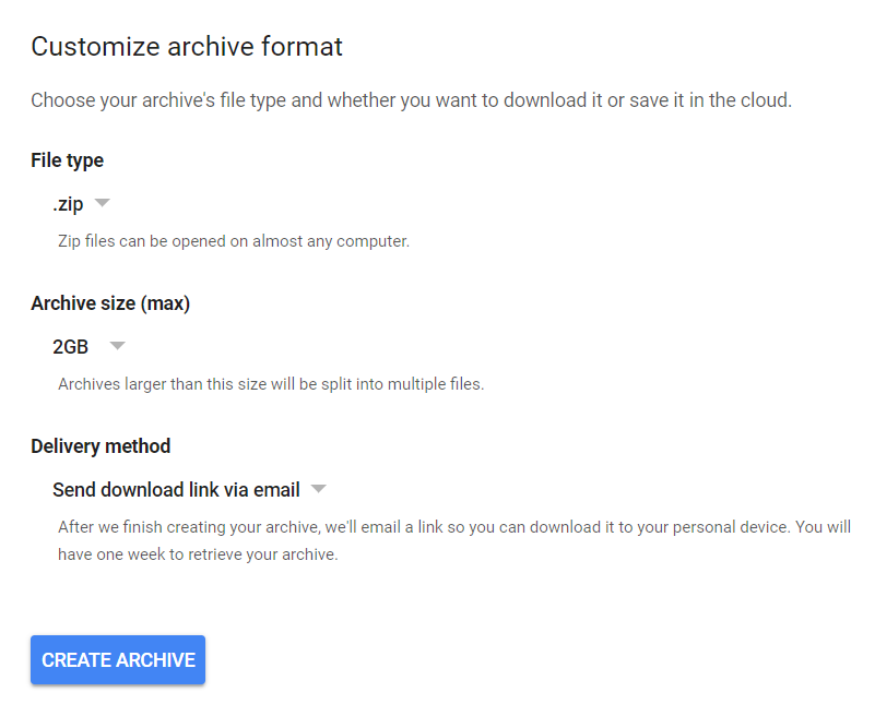 Format your Gmail archive