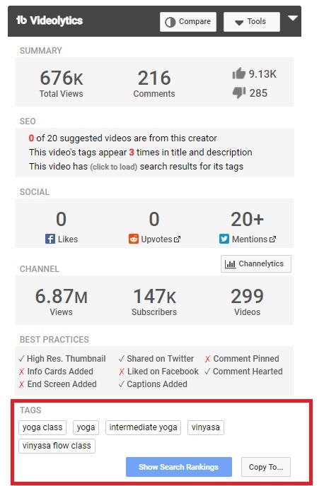 using youtube buddy to find popular tags