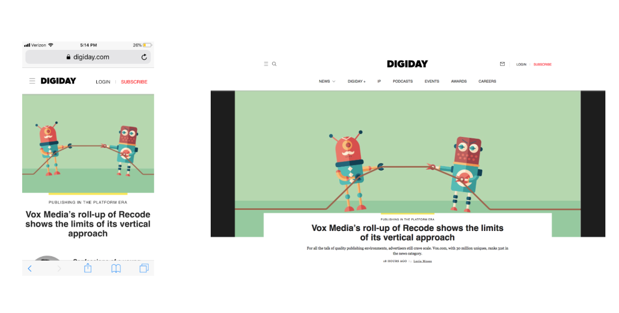 digiday homepage consistency example