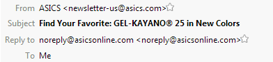Asics email subject lines