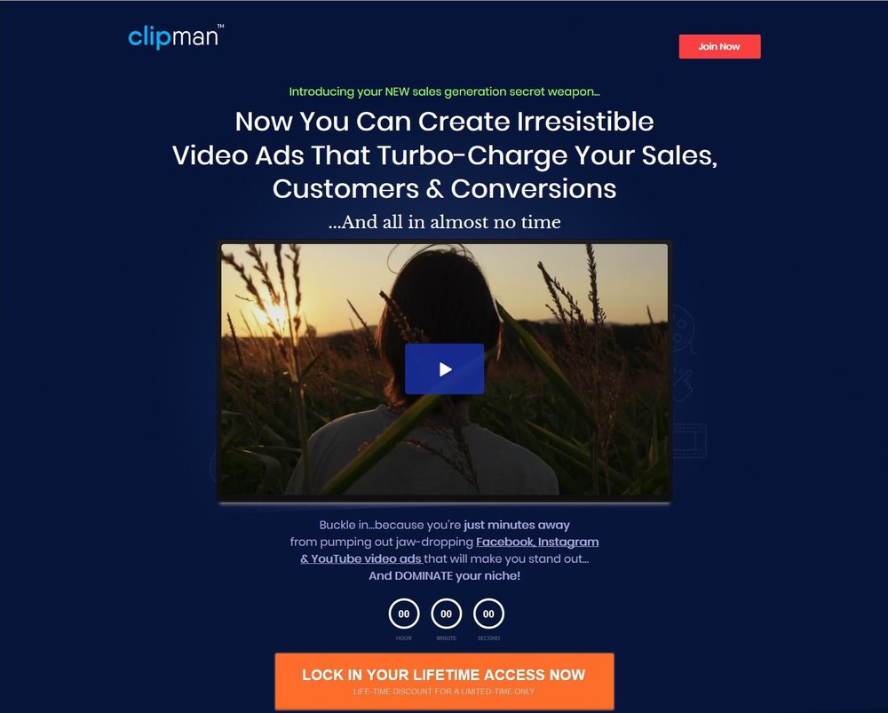 Sub-headline landing page example. Source: Clipman