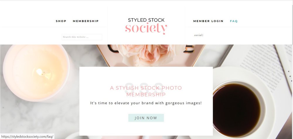 Elegant design. Landing Page Inspiration. Source: Styledstocksociety
