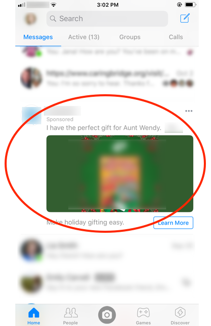 Facebook Messenger ad