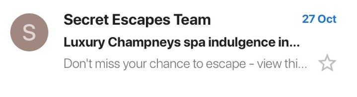 Secret Escapes email subject lines