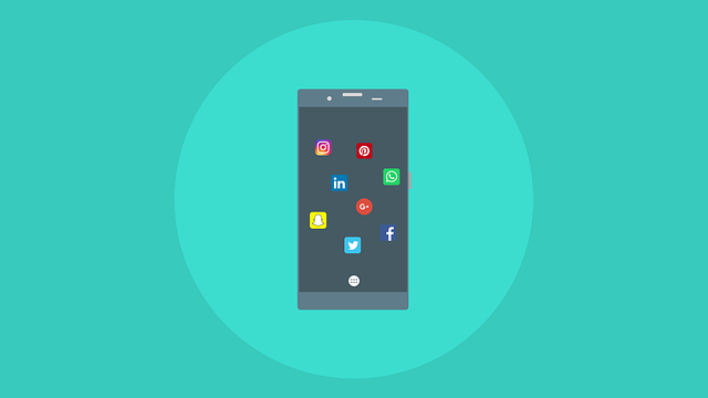 smartphone with social media logos