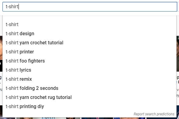 t-shirt youtube keyword search