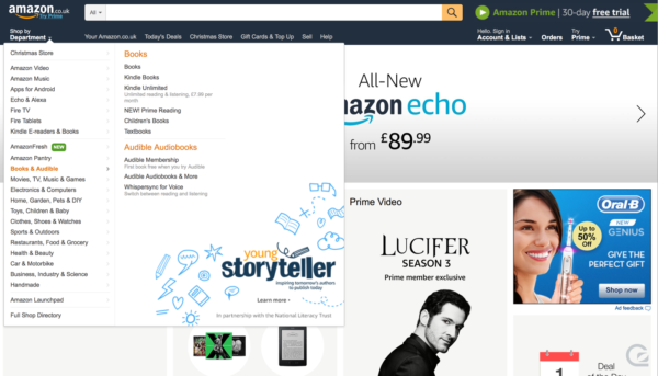 amazon navigation structure