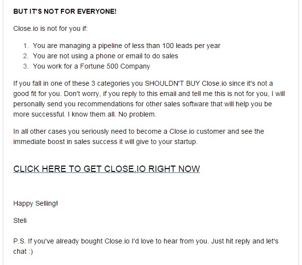 close.io sales email