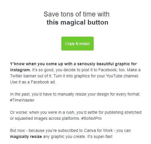 canva email marketing message