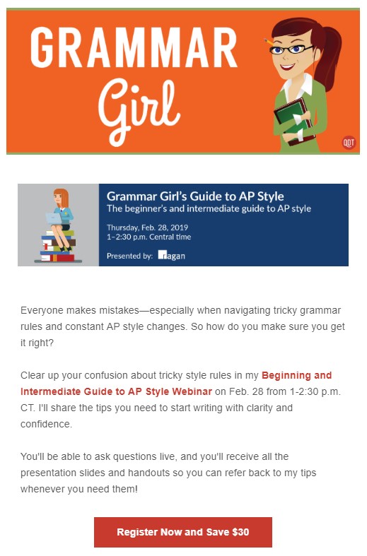 grammar girl cta in email