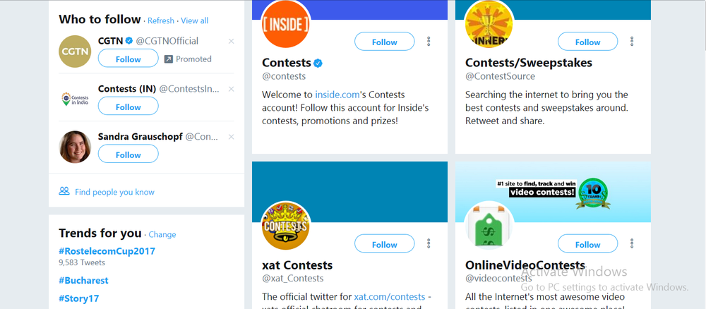 Organize contests to increase your following