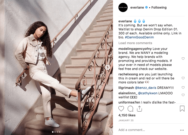 The final stage of the e-commerce campaign displays where customers can access the next drop.