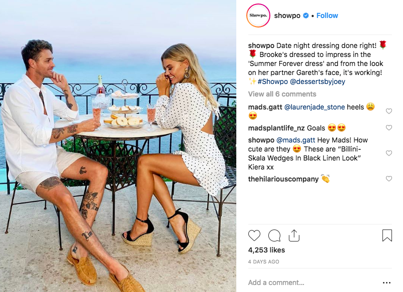 A European-inspired date night was one part of the content Showpo created for their Valentine’s Day e-commerce campaign.