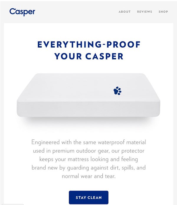 casper bed email cta