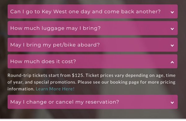 key-west-express-accordian-menu-example