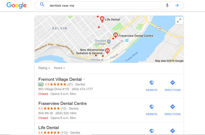 location-based Google voice search