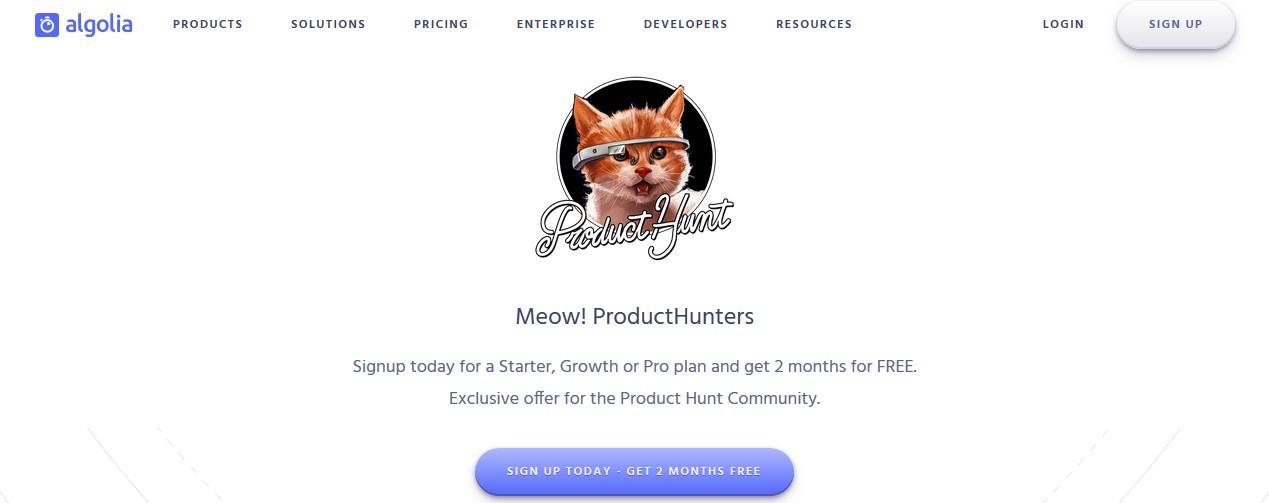 dedicated product hunt page on company website