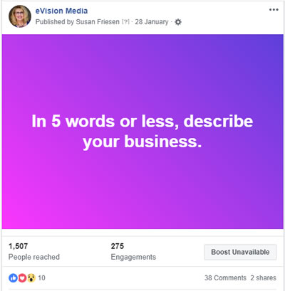 Facebook question example to increase engagement